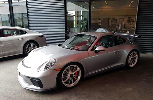Porsche 911 klaar voor aflevering bij de fabriek in Leipzig